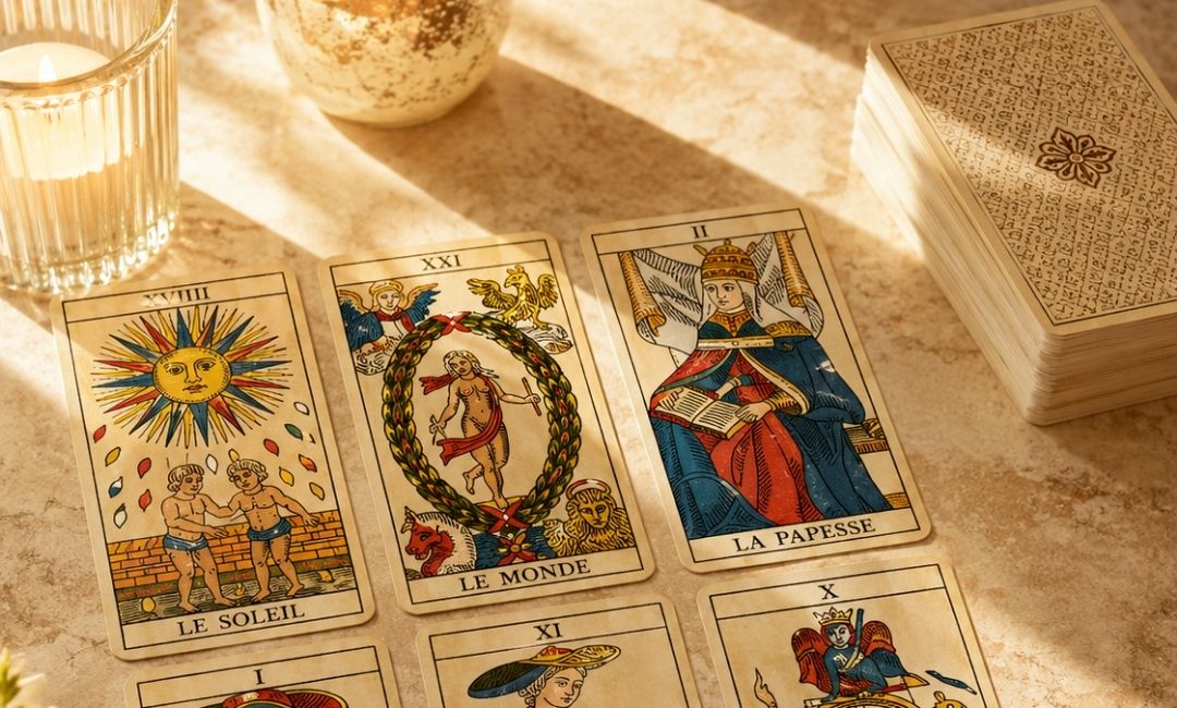 Tirage avec cartes du Tarot de Marseille